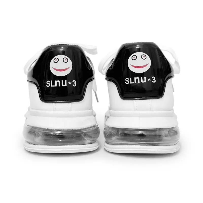 SLNU 3 Cushioning Wear Resistant Low Top Skateboard Shoes Men's Black White-4