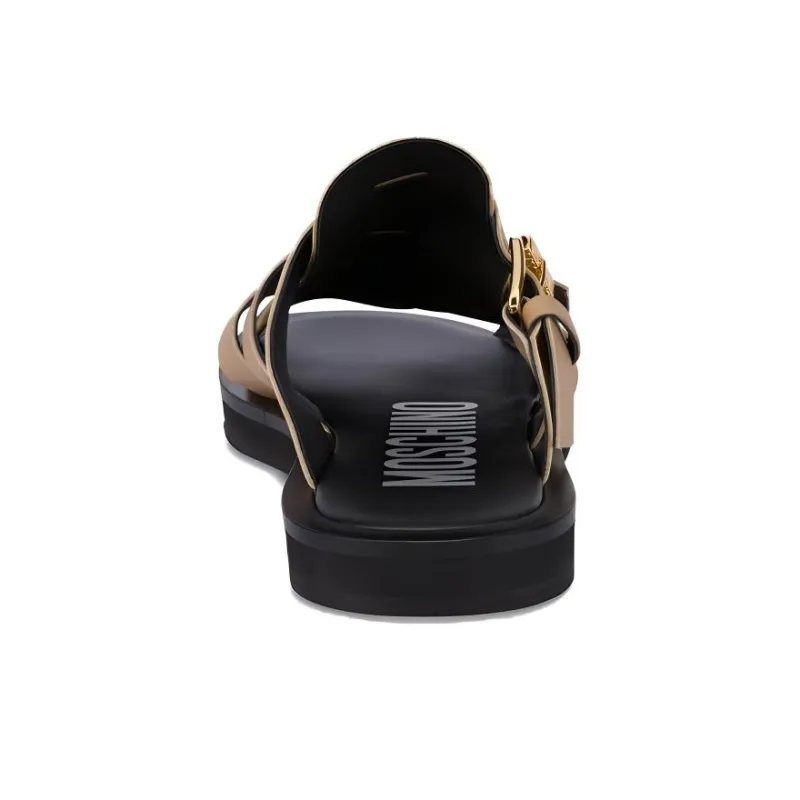 MOSCHINO Buckled Suede Slides-4