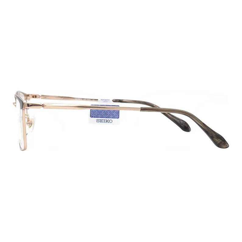 SEIKO Titanium Material Irregular Shape Eyeglass Frames Men's Gold-2