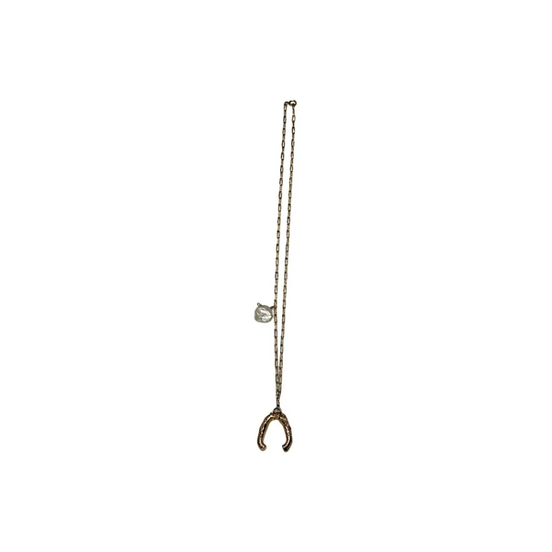 Alighieri Bronze, 24K Gold Plated, Freshwater Pearl Necklaces Women's Gold-1