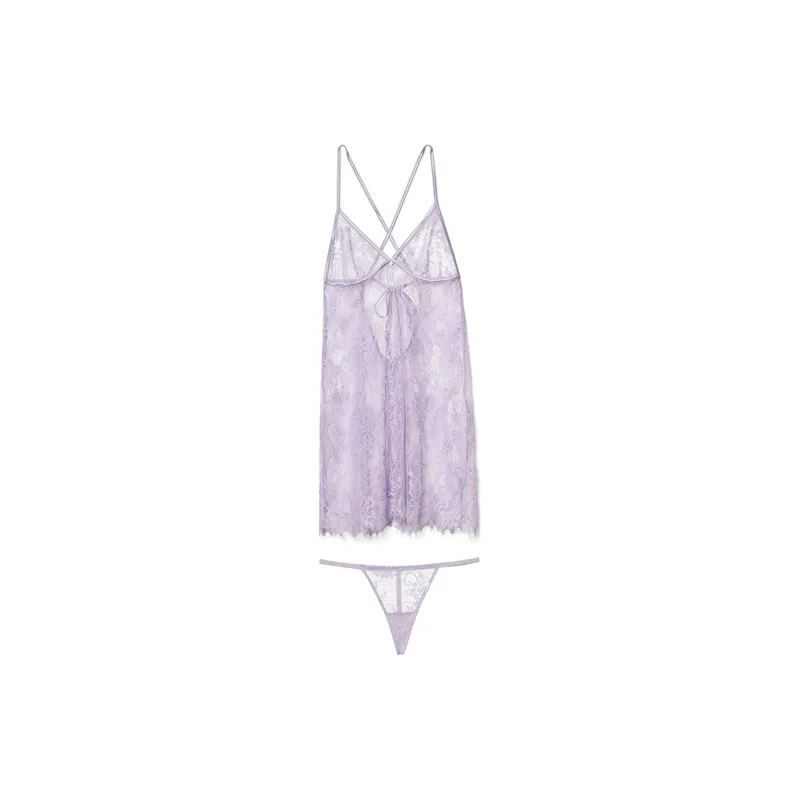 Victoria's Secret ADORE ME Addison Babydoll & Panty Set Pajama Set Women's Orchid-0