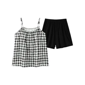 MIIOW Pajama Set Women's Black White