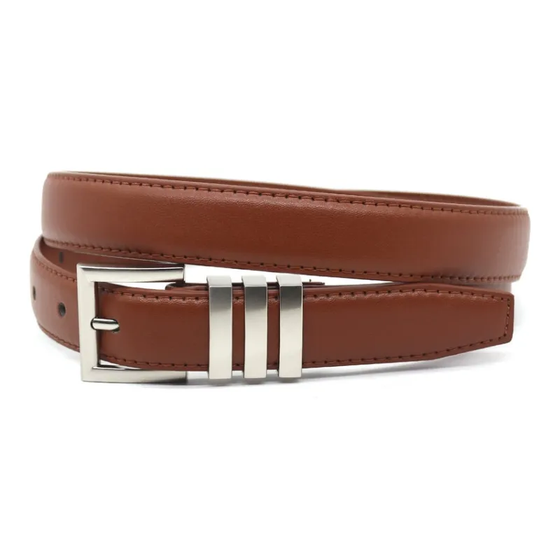 FREE RABBITⅡ Premium 3 Stripes Solid Pin Buckle Leather Belts Women's Width 2.3CM-3