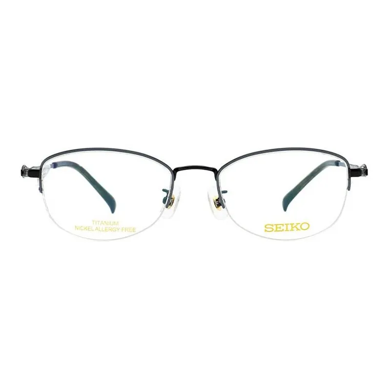 SEIKO Titanium Oval Eyeglass Frames Unisex Black-1