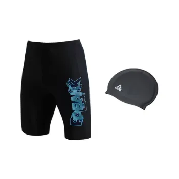 PEAK Swimming Sets Polyester/Elastane Seaside Vacation With Hot Spring Men's Black