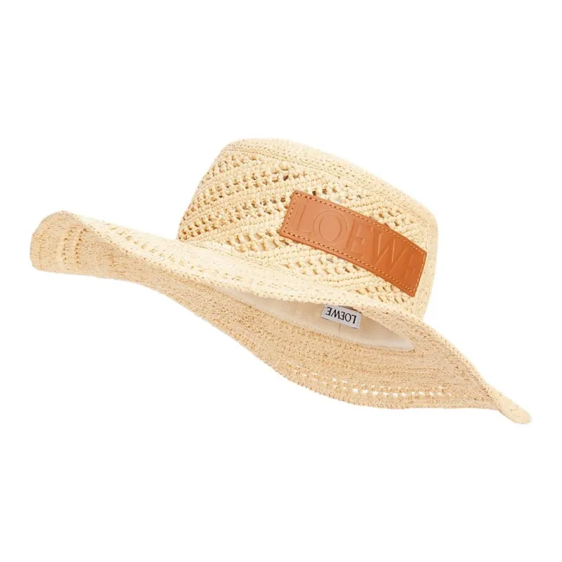 LOEWE Cow Leather Bucket Hats Unisex Brown-2
