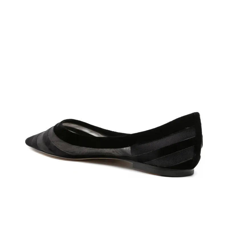 Jimmy Choo Love Tulle-trim Ballerina Shoes-3