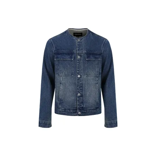 URBAN REVIVO Denim Jackets Men Sky Blue