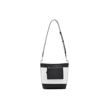LI NING 1990 Polyester Crossbody Bag, Shoulder Bag Women's Ecru & Black