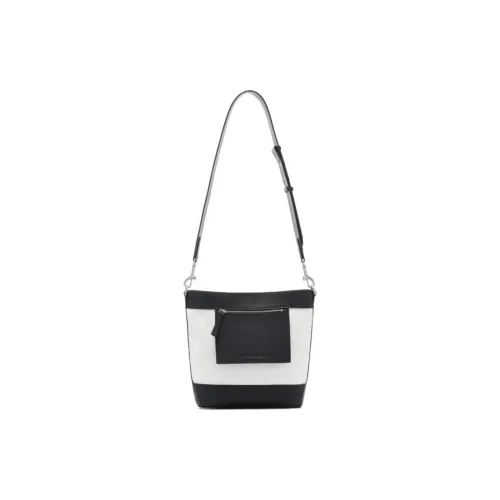LI NING 1990 Polyester Crossbody Bag, Shoulder Bag Women's Ecru & Black