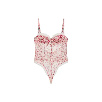 Victoria's Secret FOR LOVE & LEMONS Perrie Teddy / Cherry Red Bodysuits Women's Cherry Red