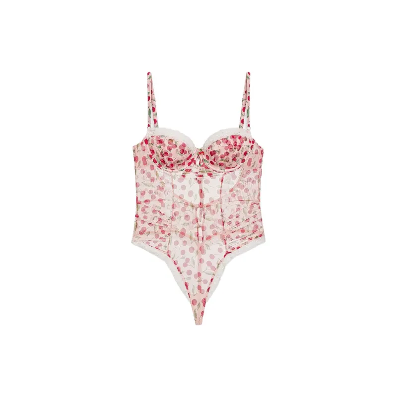 Victoria's Secret FOR LOVE & LEMONS Perrie Teddy / Cherry Red Bodysuits Women's Cherry Red-0