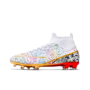 DOUBLE STAR 88 Abrasion Resistant Slip Resistant Cushioning Soccer Shoes Unisex White