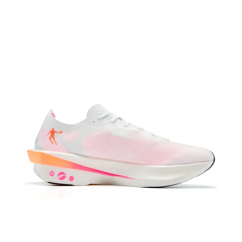 QIAODAN Light Bird Cushioning Anti Slip And Wear Resistant Low Top Chi PRO Running Shoes Men's Jordan White Neon Pink-1