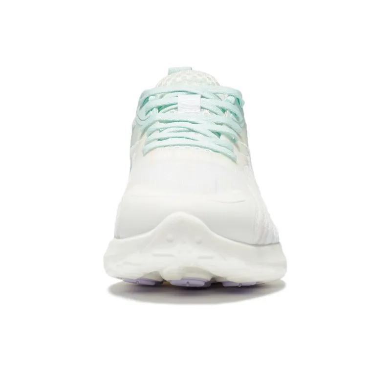 LiNing Qingyi Cushioned Anti Slip Wear Resistant Breathable Lightweight Low Top Running Shoes Women's White Blue-4