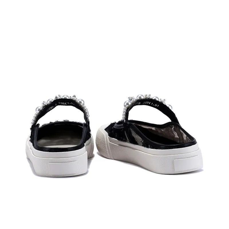 BELLALILY Sequins Abrasion Resistant Slip Resistant Closed Toe Slippers Women's-4