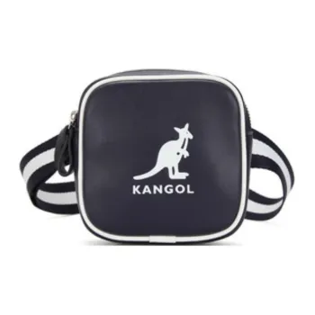 KANGOL Synthetic Leather Crossbody Bags Fanny Pack Unisex Marine Blue