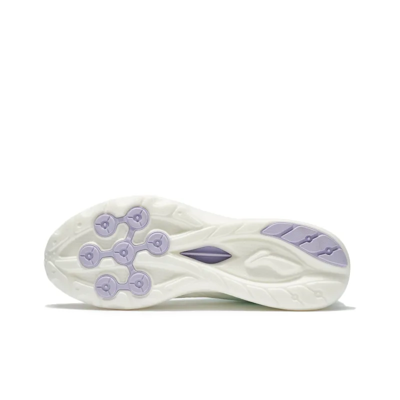 LiNing Qingyi Cushioned Anti Slip Wear Resistant Breathable Lightweight Low Top Running Shoes Women's White Blue-6