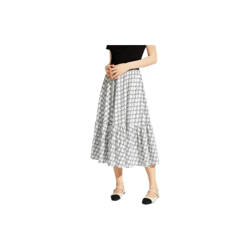 Hotwind Casual Long Skirts Women's White/Black