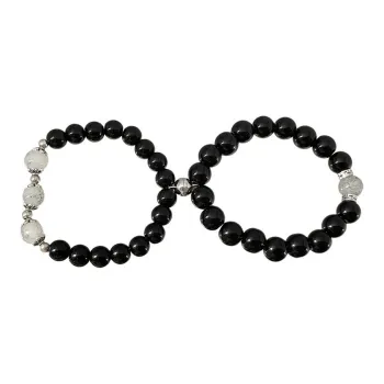 Bubble Scallops Obsidian Jade Bracelets Unisex