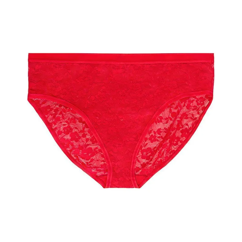 Victoria's Secret CURVY COUTURE Smooth Lace High Cut Brief Red Underpants Women's 1 Pack Red/Red-0