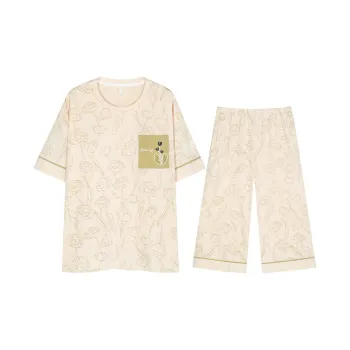 William Pajama Set Women's Beige Yellow