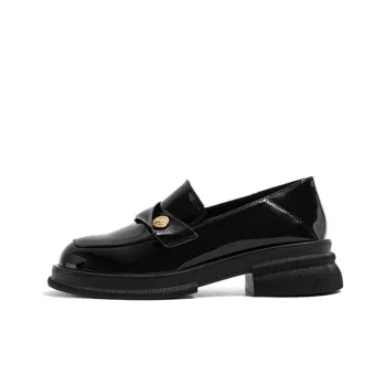 Old Meow Platform-Heeled Slip-on Loafers 5cm Women's Black