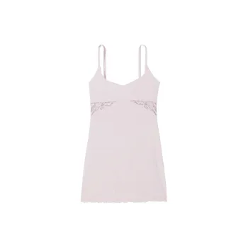 Victoria's Secret Modal Lace-Trim Sweetheart Slip Dress Nightgown Women's Light Blue/Light Blue