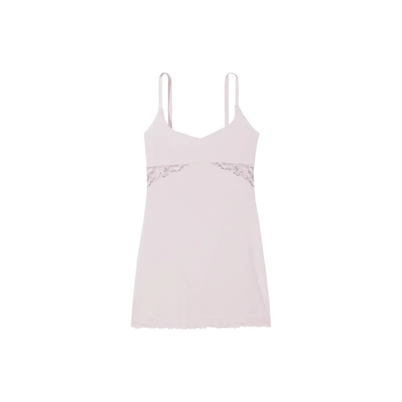 Victoria's Secret Modal Lace-Trim Sweetheart Slip Dress Nightgown Women's Light Blue/Light Blue-0
