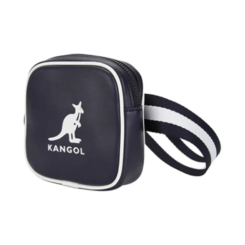 KANGOL Synthetic Leather Crossbody Bags Fanny Pack Unisex Marine Blue-1