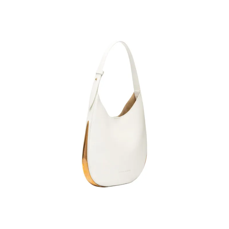 BENEDETTA BRUZZICHES Leather One Shoulder Handbag Women's Phantom White-3