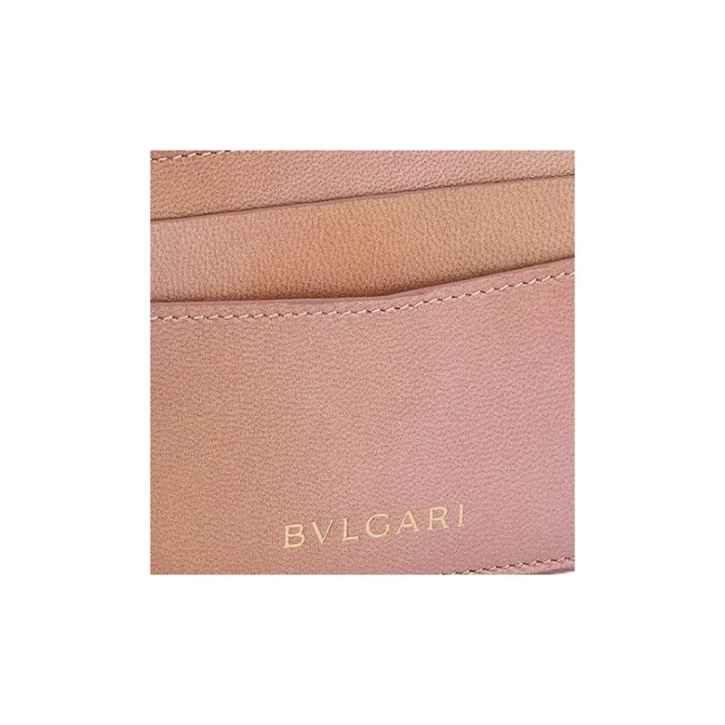 BVLGARI Serpenti Forever Series Goatskin Card Holder Women's Pink-3