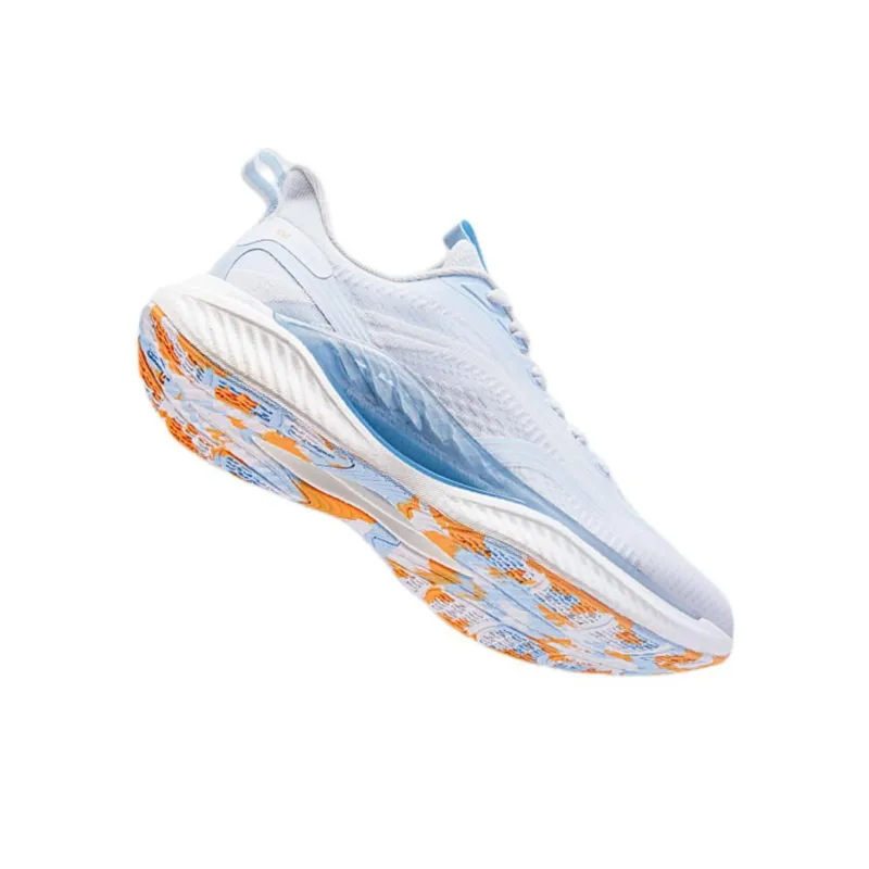 QIAODAN Breathable And Resilient Low Top Running Shoes Men's White Blue-3