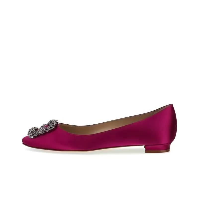 MANOLO BLAHNIK Hangisi Casual Single Shoes Women's Pink-0