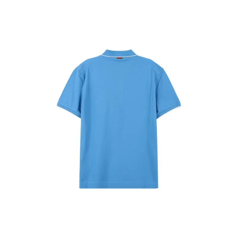 Zegna SS24 Polo Shirt Men's Bright Blue-1