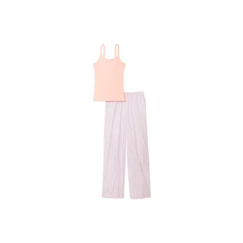 Victoria's Secret Cotton Tank Tee-Jama Set Pale Rose Stripes Pajama Set Women's Pink