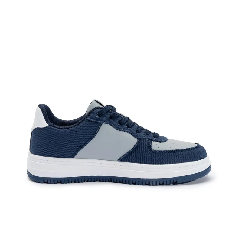 Seattle Palm Anti Slip Wear Resistant Low Top Skateboard Shoes Unisex Denim Blue-2