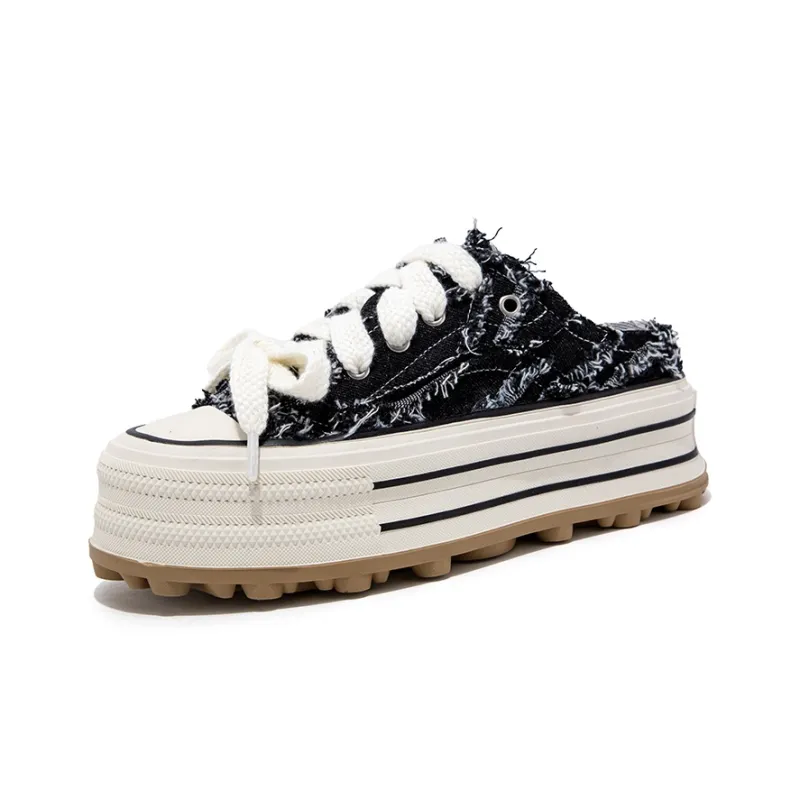 FALLINMISS Stud Shoe Collection Breathable Height Increasing Low-Top Canvas Shoes Women's-1