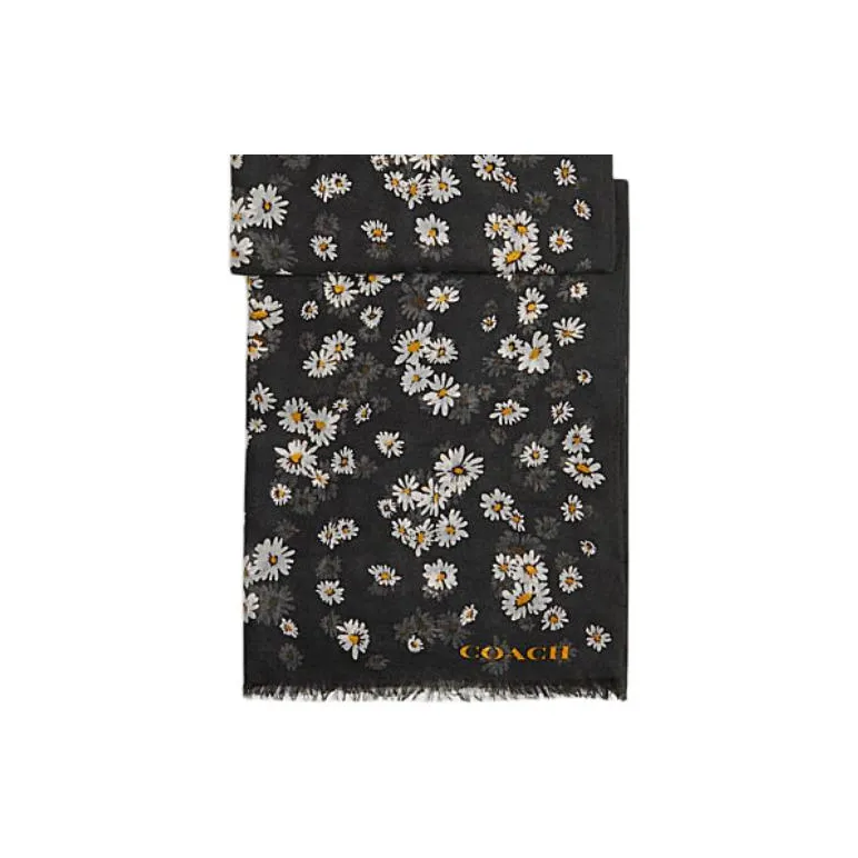 COACH Knit Scarves Women's Black-1