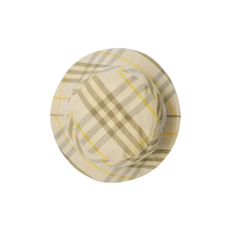 Burberry Checked Linen Bucket Hat-1