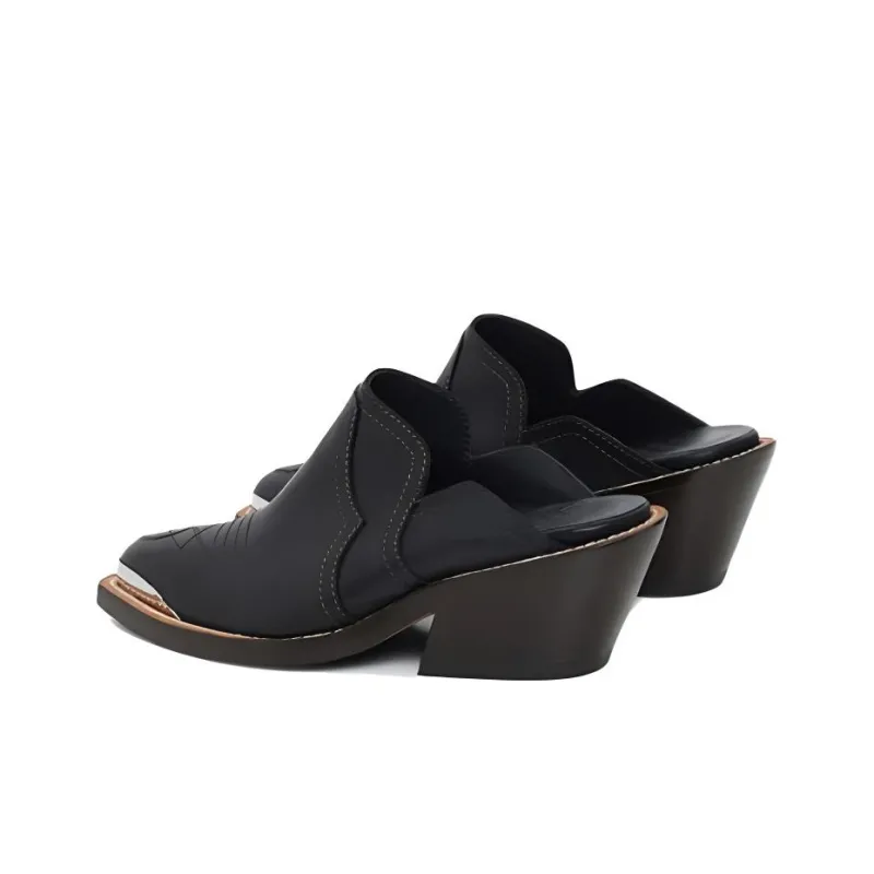 DOROTHEE SCHUMACHER Closed Toe Slippers 5cm Women's Black-3