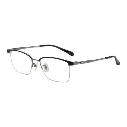 SEIKO Titanium Irregular Shape Eyeglass Frames Men's Black