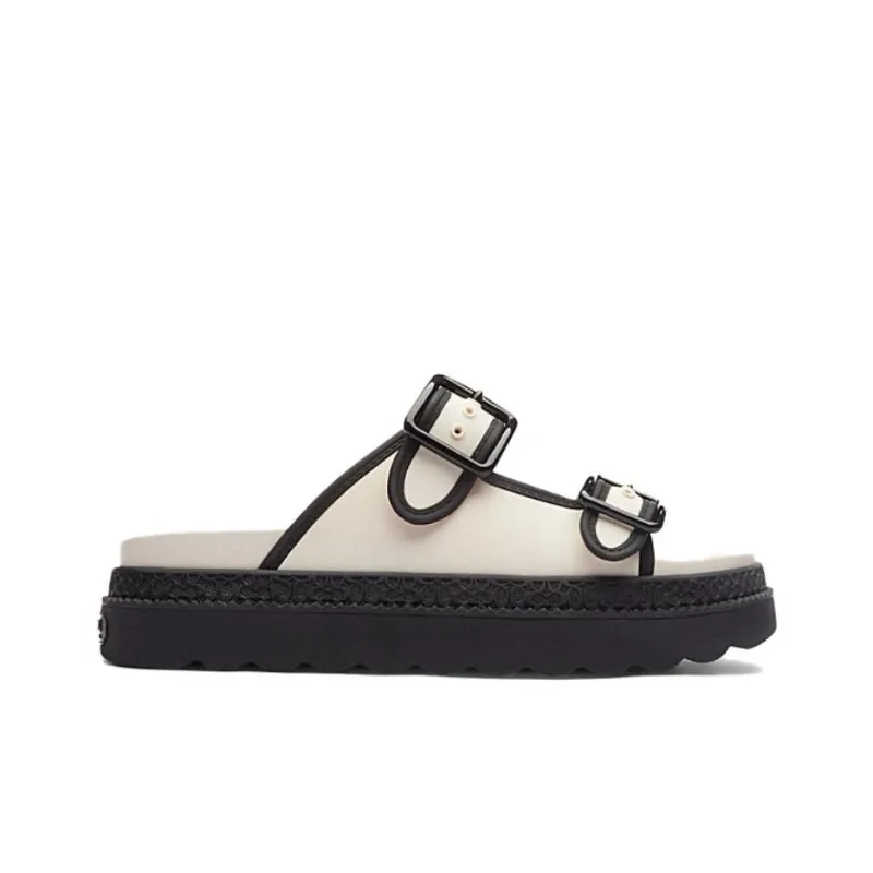 COACH Slide Slippers Women's Chalk White-1