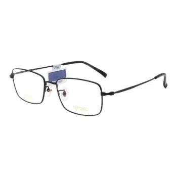SEIKO Titanium Square Eyeglass Frames Unisex Black