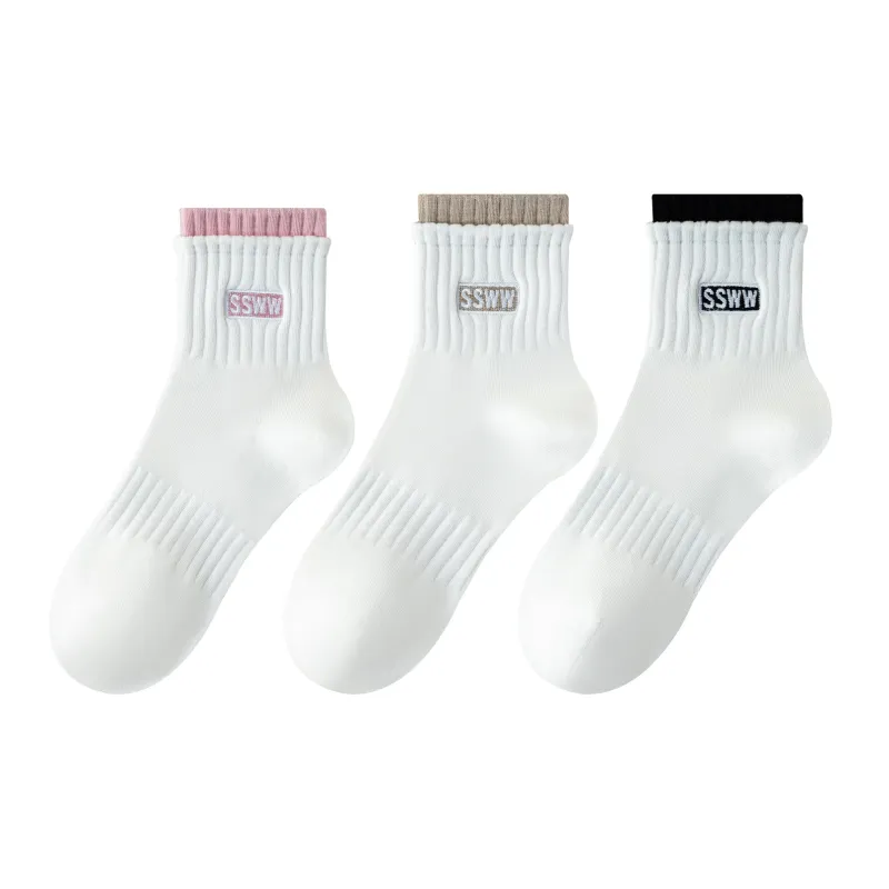 XXLLG Mid Calf Socks Women's 3 Pack-5