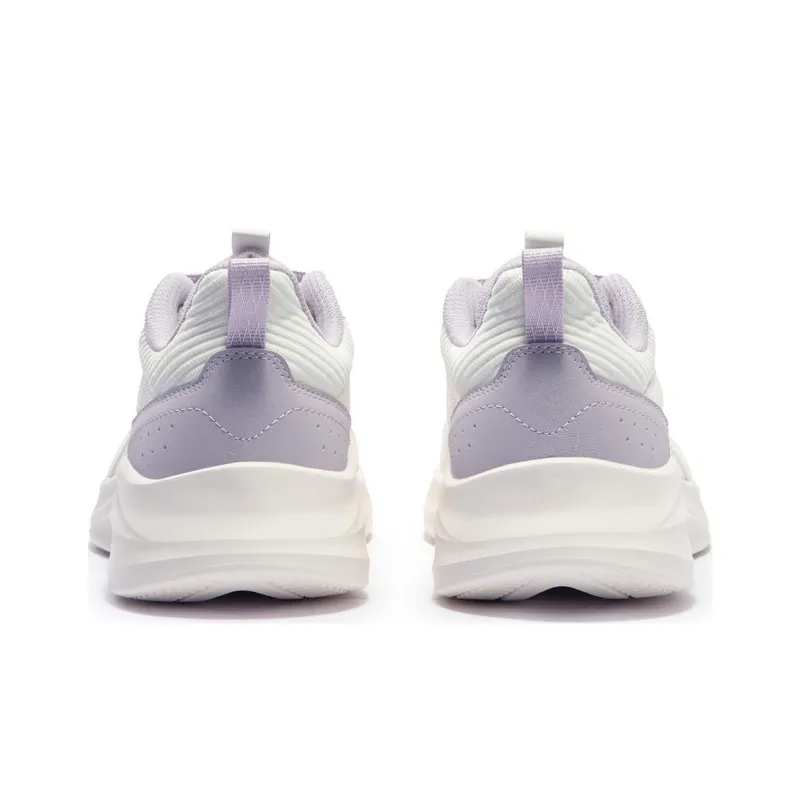 361° Cushioning Breathable Low-Top Running Shoes Women's White Purple-3