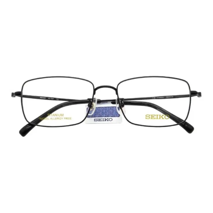 SEIKO Titanium Square Eyeglass Frames Unisex Black-2
