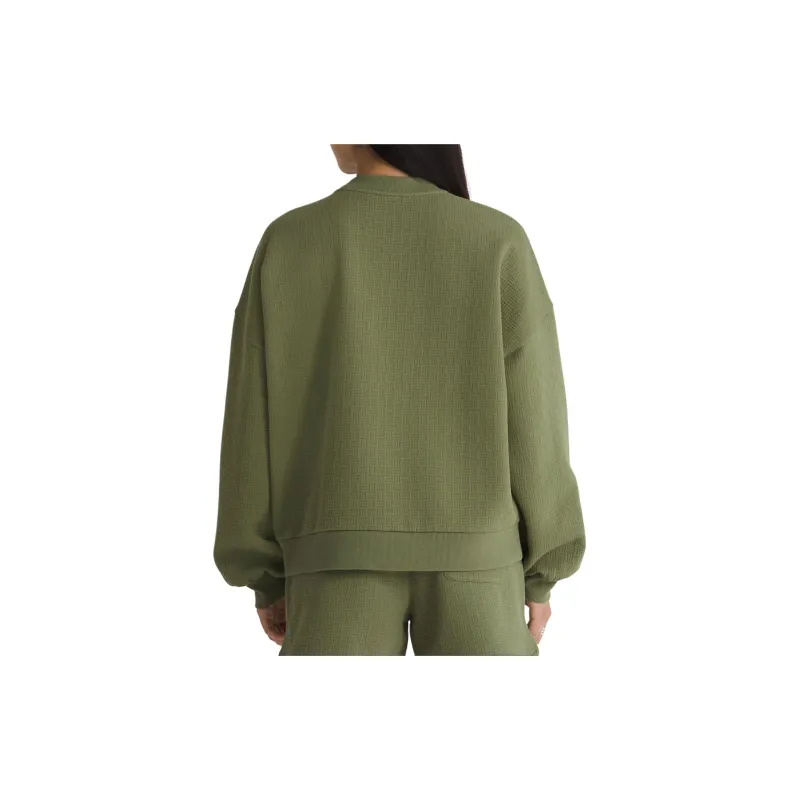 Vans Sabine Loose Jacquard Crew Sweatshirt Sweatshirt Women's Green-1