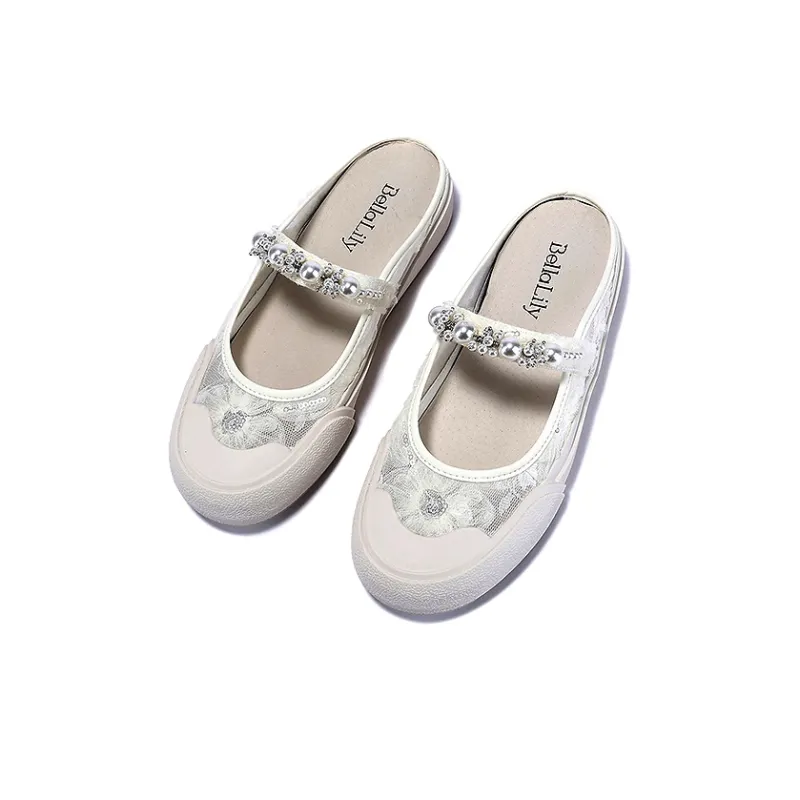 BELLALILY Sequins Abrasion Resistant Slip Resistant Closed Toe Slippers Women's-8
