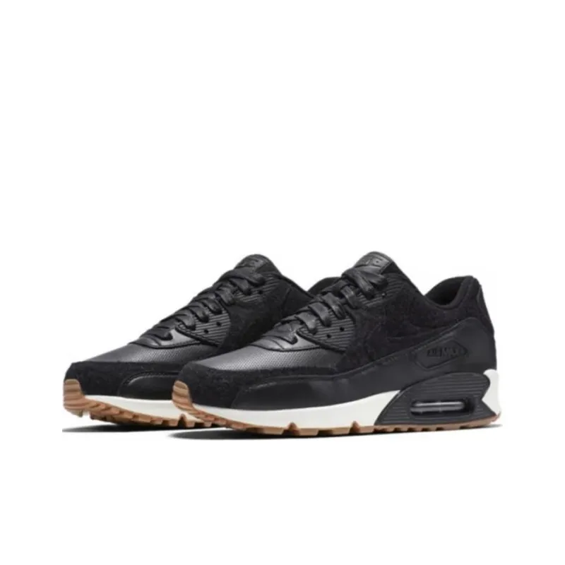Nike Air Max 90 Abrasion Resistant Breathable Low Top Running Shoes Women's Black-2
